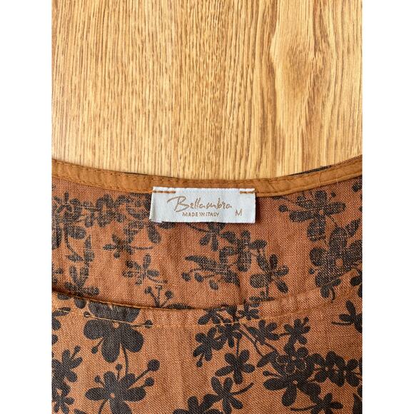 Bellambra 100% Linen Tunic Boho Feminine Short Sleeve Top Size Medium - Picture 5 of 6